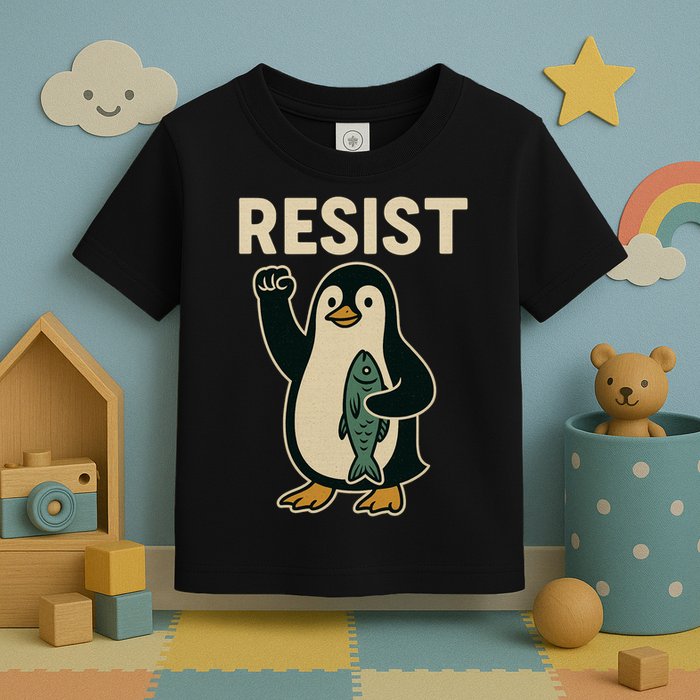 Resist Penguin Protest Against Tariffs Toddler T-Shirt