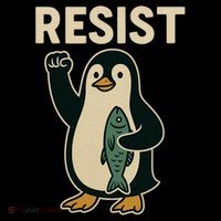 Resist Penguin Protest Against Tariffs Women's V-Neck T-Shirt