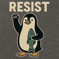 Resist Penguin Protest Against Tariffs Cotton Canvas Backpack