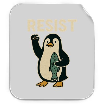 Resist Penguin Protest Against Tariffs Permanent Decal Sticker