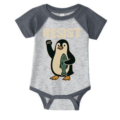 Resist Penguin Protest Against Tariffs Infant Baby Jersey Bodysuit