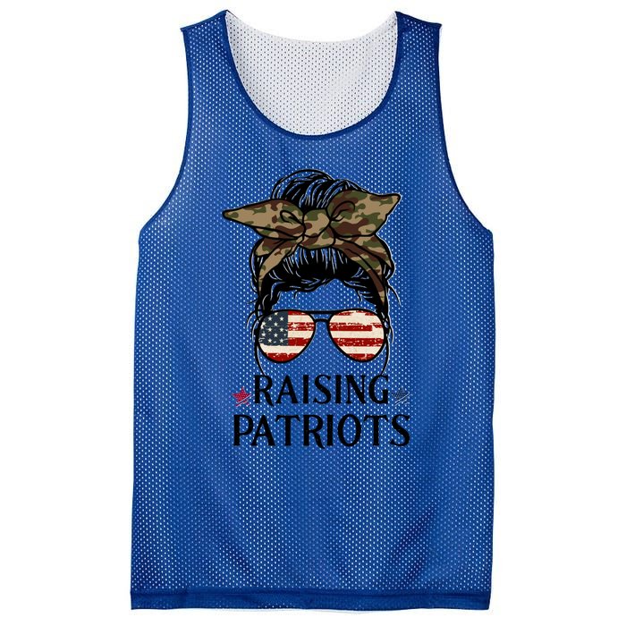 Raising Patriots Patriotic Mom Gift Mesh Reversible Basketball Jersey Tank