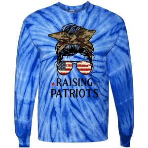 Raising Patriots Patriotic Mom Gift Tie-Dye Long Sleeve Shirt