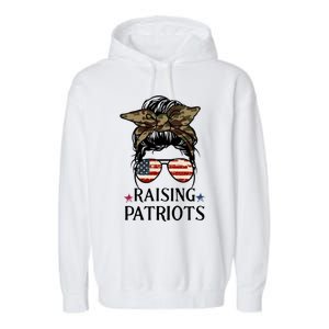 Raising Patriots Patriotic Mom Gift Garment-Dyed Fleece Hoodie