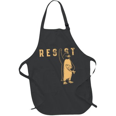 Resist  Penguin  Political Protest  Full-Length Apron With Pockets