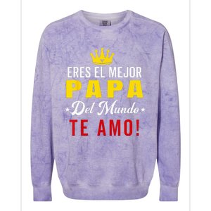 Regalos Para Papa Dia Del Padre Camiseta Mejor Papa Mundo Colorblast Crewneck Sweatshirt