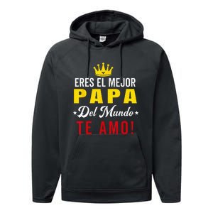 Regalos Para Papa Dia Del Padre Camiseta Mejor Papa Mundo Performance Fleece Hoodie