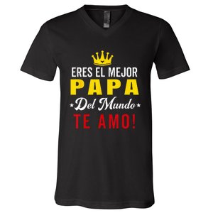 Regalos Para Papa Dia Del Padre Camiseta Mejor Papa Mundo V-Neck T-Shirt