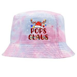 Red Plaid Pops Claus Santa Hat Reindeer Family Christmas Gift Tie-Dyed Bucket Hat