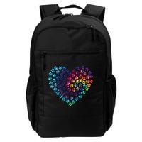 Rainbow Paw Print Heart Dog Lover Backpack