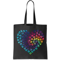 Rainbow Paw Print Heart Dog Lover Bag