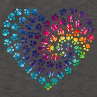 Rainbow Paw Print Heart Dog Lover Vector Backpack