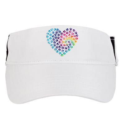 Rainbow Paw Print Heart Dog Lover Adult Drive Performance Visor