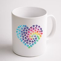 Rainbow Paw Print Heart Dog Lover Mug
