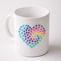 Rainbow Paw Print Heart Dog Lover Mug