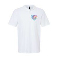 Rainbow Paw Print Heart Dog Lover Polo