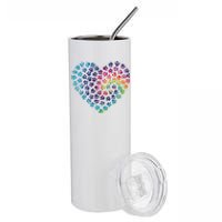 Rainbow Paw Print Heart Dog Lover Stainless Steel Tumbler