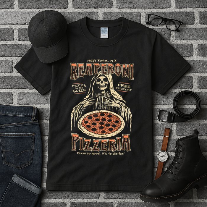 Reaperoni Pizzeria Pizza So Good ItS To Die For Tall T-Shirt