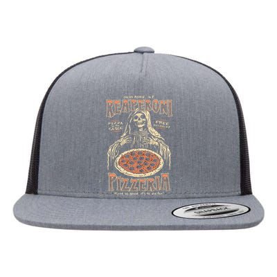 Reaperoni Pizzeria Pizza So Good ItS To Die For Flat Bill Trucker Hat