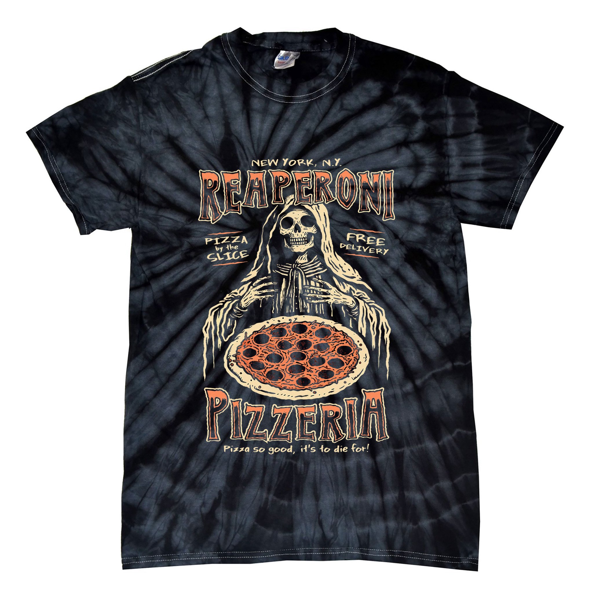 Reaperoni Pizzeria Pizza So Good ItS To Die For Tie-Dye T-Shirt