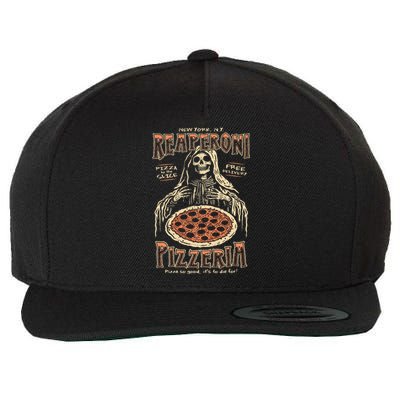 Reaperoni Pizzeria Pizza So Good ItS To Die For Wool Snapback Cap