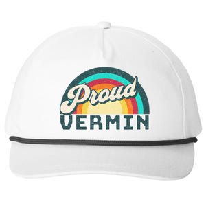 Rainbow Pride Proud Vermin Funny Political Anti Trump Snapback Five-Panel Rope Hat