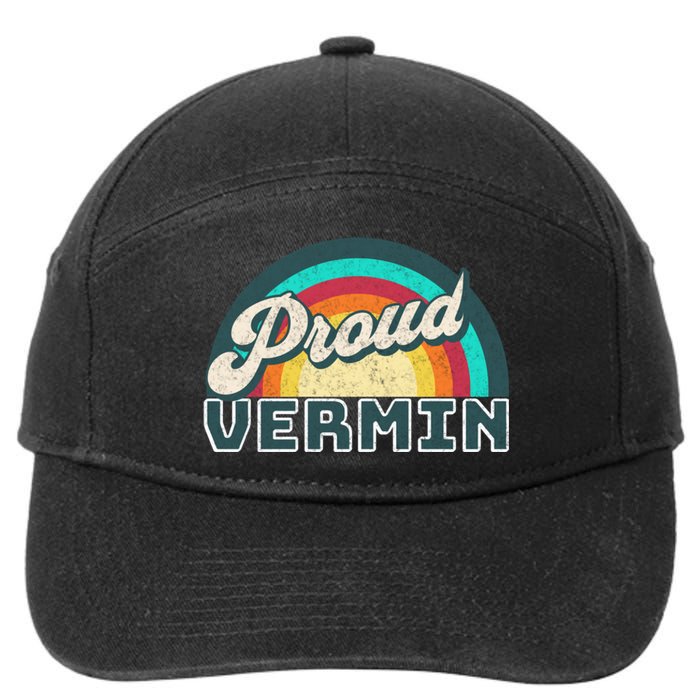 Rainbow Pride Proud Vermin Funny Political Anti Trump 7-Panel Snapback Hat