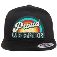 Rainbow Pride Proud Vermin Funny Political Anti Trump Flat Bill Trucker Hat