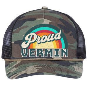 Rainbow Pride Proud Vermin Funny Political Anti Trump Retro Rope Trucker Hat Cap