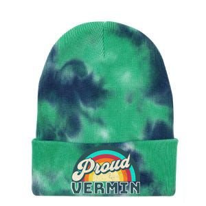 Rainbow Pride Proud Vermin Funny Political Anti Trump Tie Dye 12in Knit Beanie