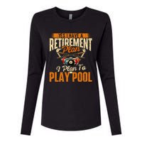 Retirement Plan Play Pool Billiard Player Sports Womens Cotton Relaxed Long Sleeve T-Shirt