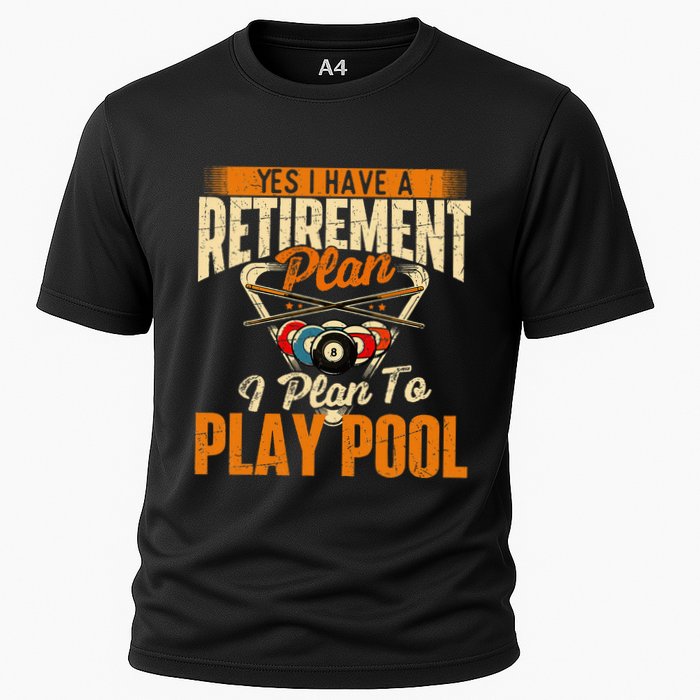 Retirement Plan Play Pool Billiard Player Sports Cooling Performance Crew T-Shirt
