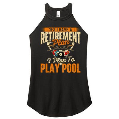 Retirement Plan Play Pool Billiard Player Sports Women’s Perfect Tri Rocker Tank