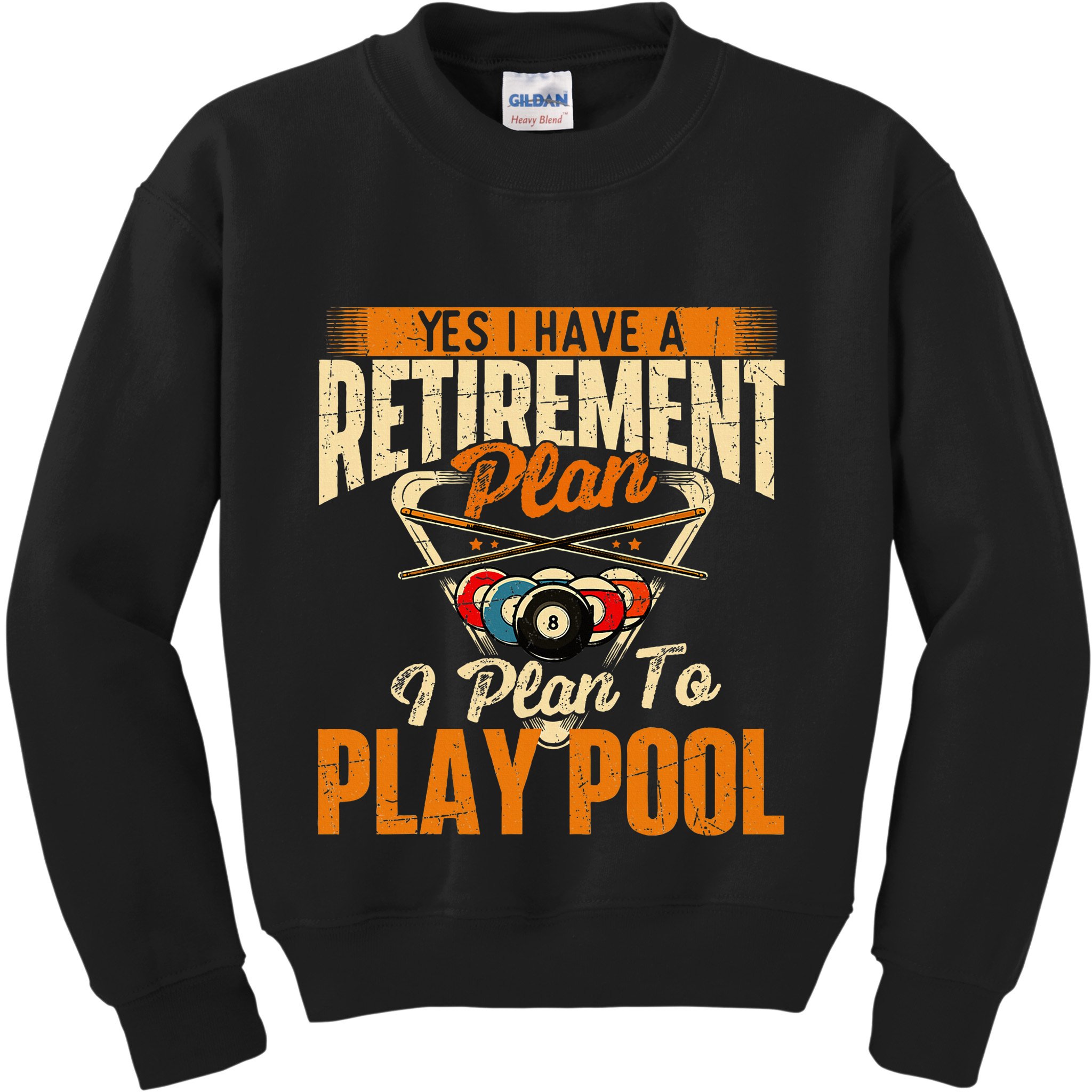 Retirement Plan Play Pool Billiard Player Sports Kids Sweatshirt