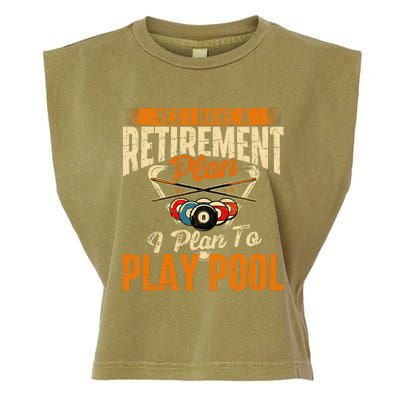 Retirement Plan Play Pool Billiard Player Sports Garment-Dyed Women's Muscle Tee