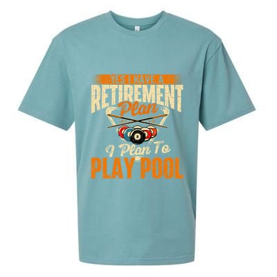 Retirement Plan Play Pool Billiard Player Sports Sueded Cloud Jersey T-Shirt