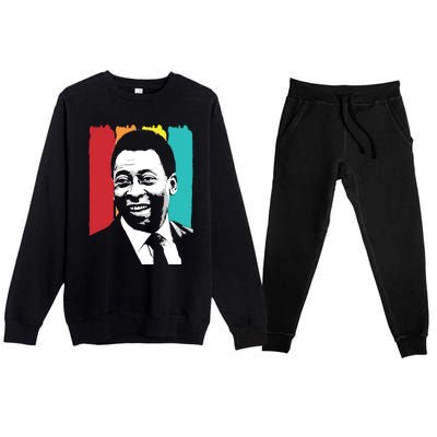 Rip Pele , Pele Vintage Tee, Brazil Pele , Pele Legend Soccer Player Premium Crewneck Sweatsuit Set