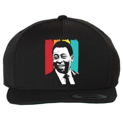 Rip Pele , Pele Vintage Tee, Brazil Pele , Pele Legend Soccer Player Wool Snapback Cap