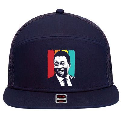 Rip Pele , Pele Vintage Tee, Brazil Pele , Pele Legend Soccer Player 7 Panel Mesh Trucker Snapback Hat