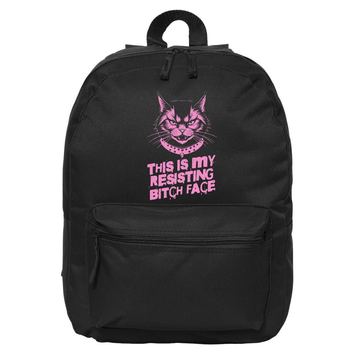 Resist Political Protest Cat .Png 16 in Basic Backpack