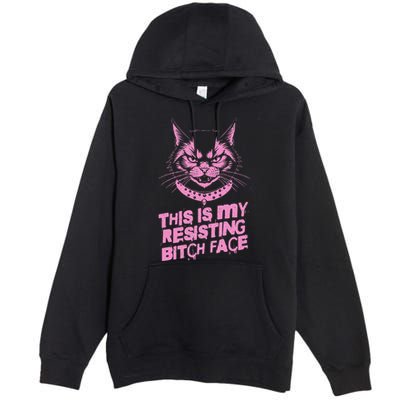 Resist Political Protest Cat .Png Premium Pullover Hoodie