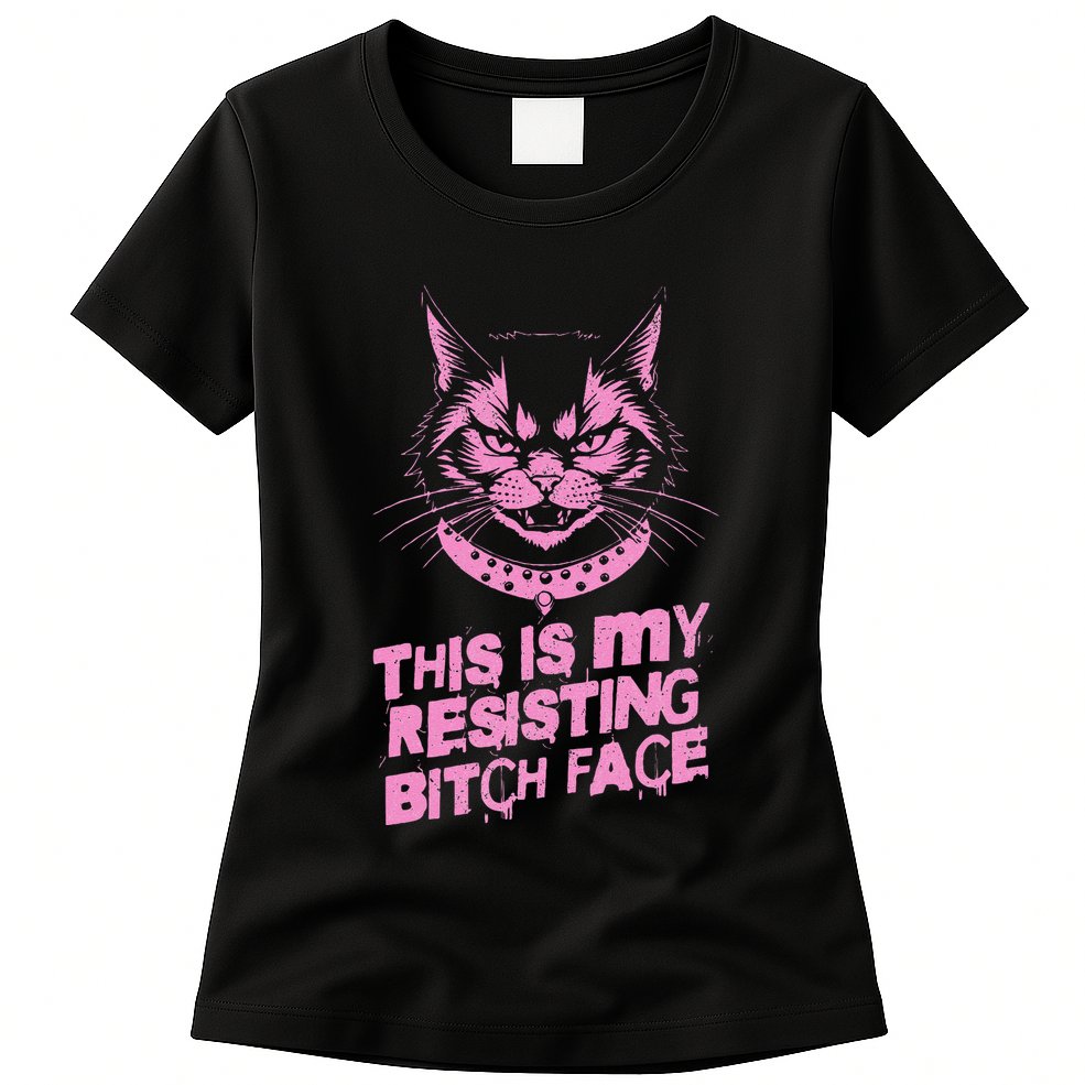 Resist Political Protest Cat .Png Womens T-Shirt
