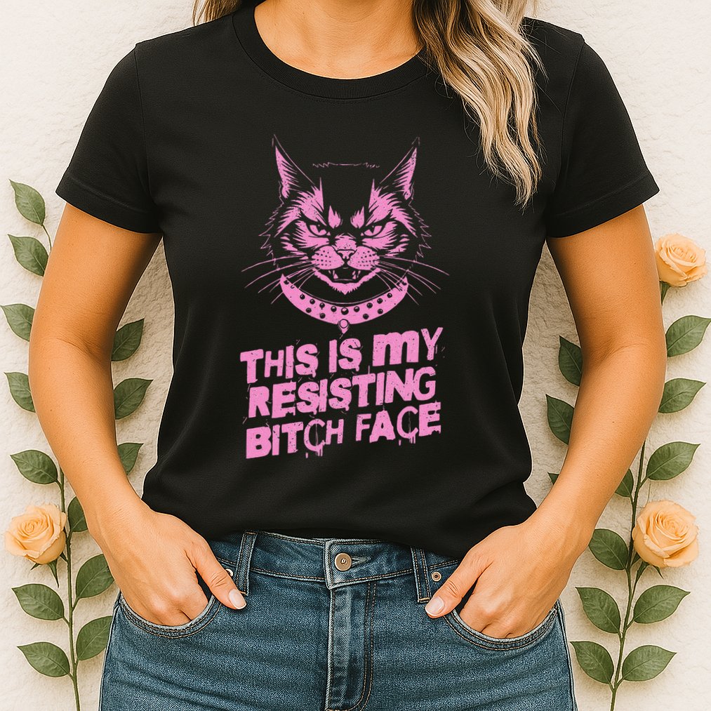 Resist Political Protest Cat .Png Womens T-Shirt