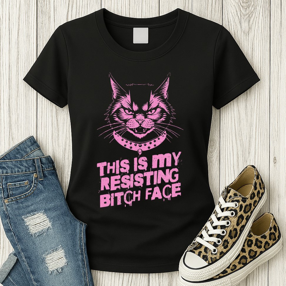 Resist Political Protest Cat .Png Womens T-Shirt
