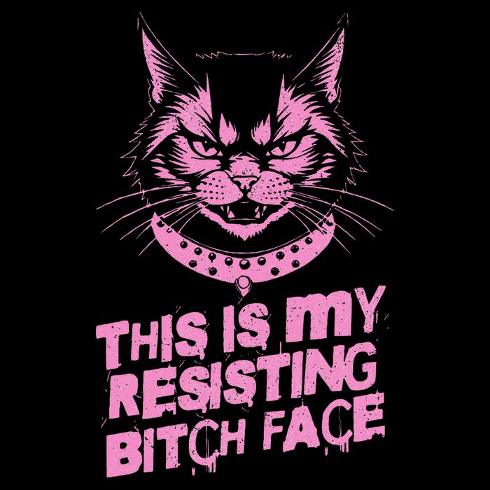 Resist Political Protest Cat .Png Womens T-Shirt