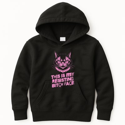 Resist Political Protest Cat .Png Kids Hoodie