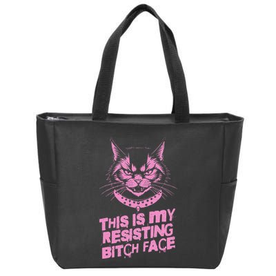 Resist Political Protest Cat .Png Zip Tote Bag