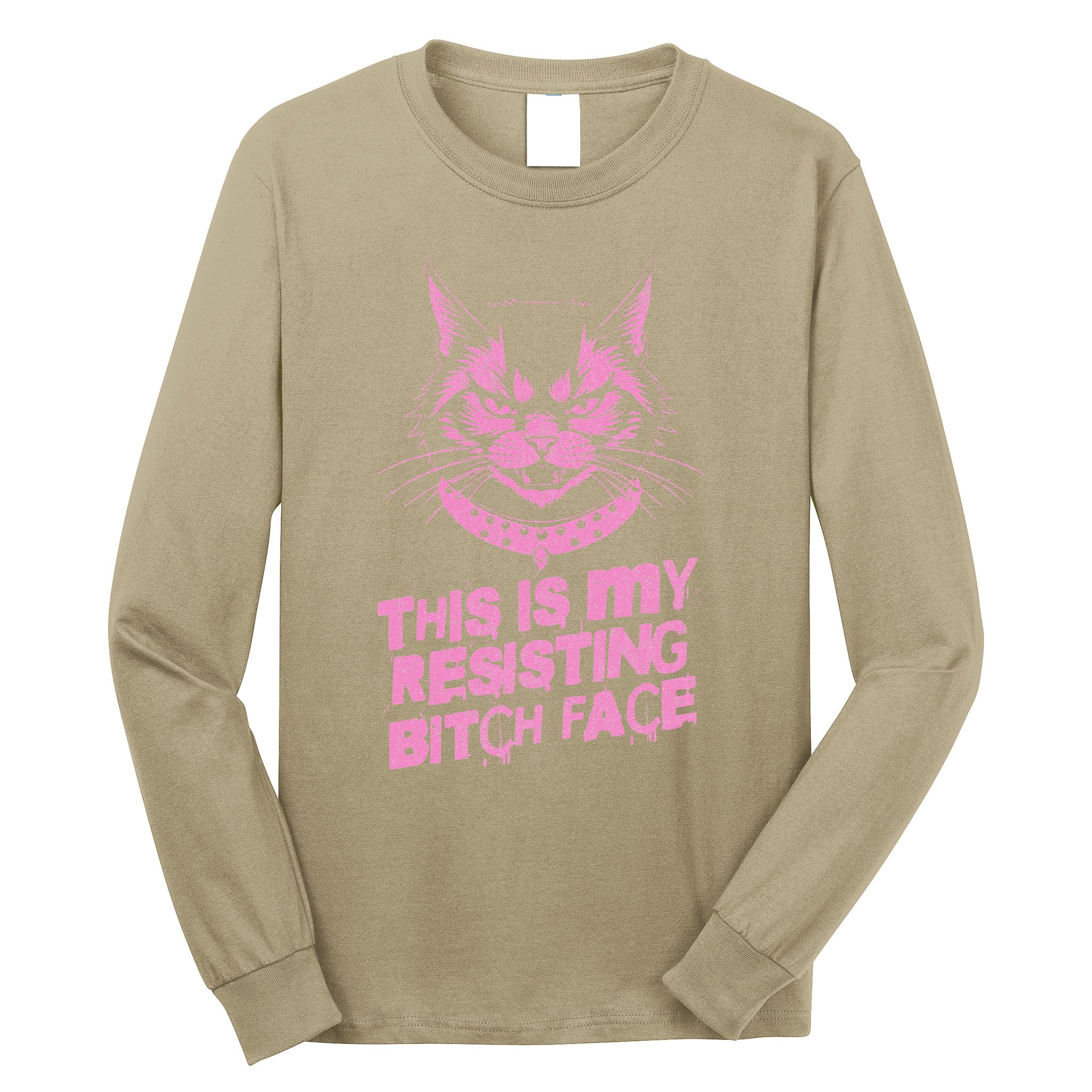 Resist Political Protest Cat .Png Long Sleeve Shirt