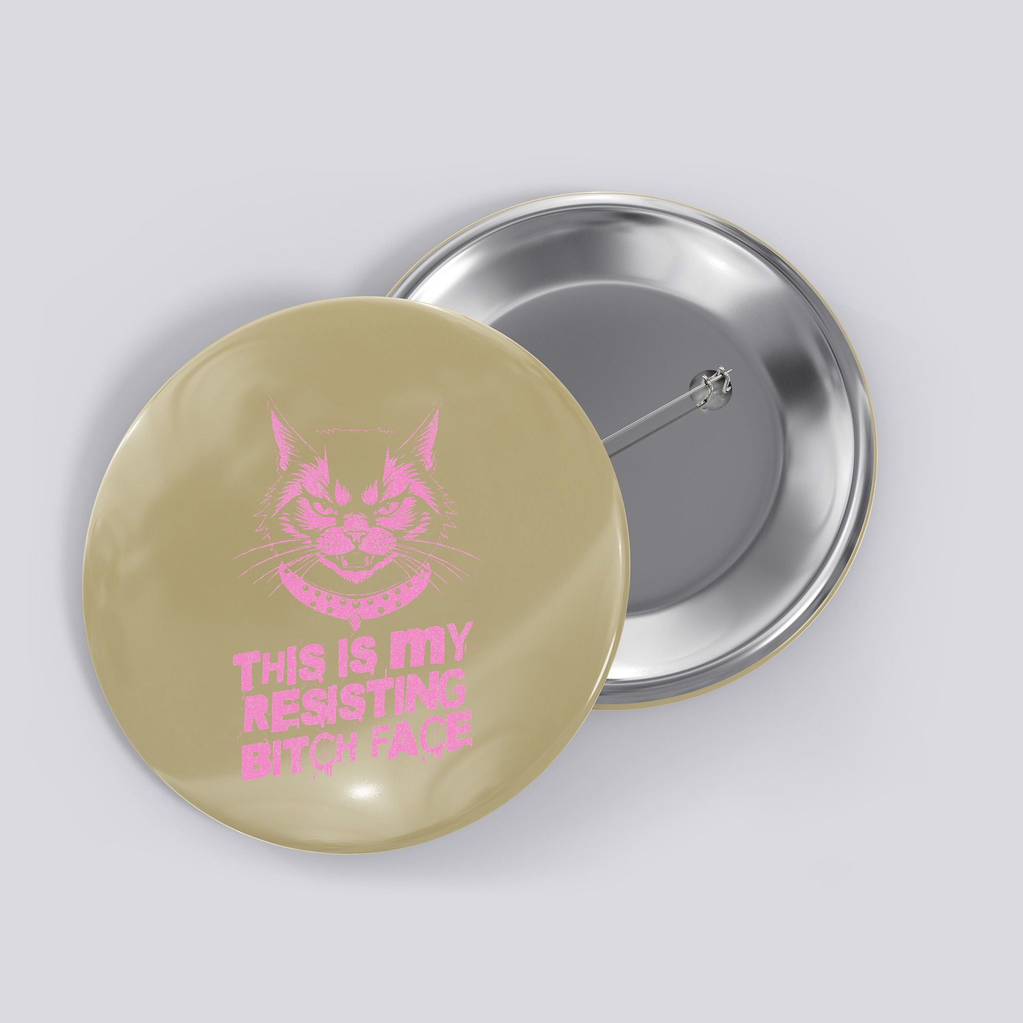 Resist Political Protest Cat .Png Button