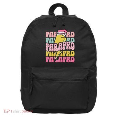 Retro Parapro Pencil Lightning Bolt Paraprofessional Team 16 in Basic Backpack